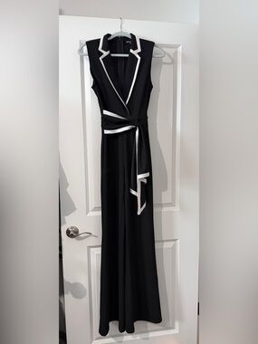 Fashion Nova Black jumpsuit with White Trim